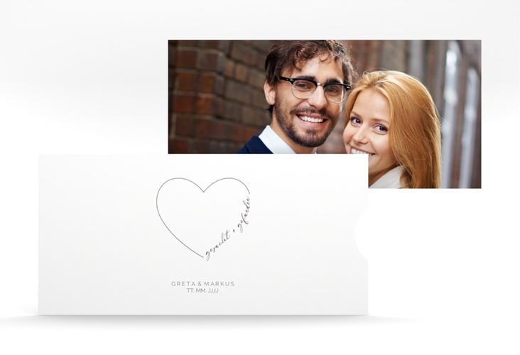 Hochzeitseinladung Lebenstraum Einsteckkarte weiss
