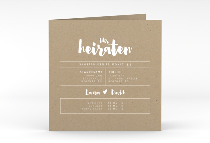Hochzeitseinladung Letterbox quadr. Klappkarte
