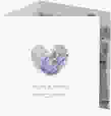 Dankeskarte Hochzeit Fingerprint quadr. Doppel-Klappkarte lila schlicht mit Fingerabdruck-Motiv
