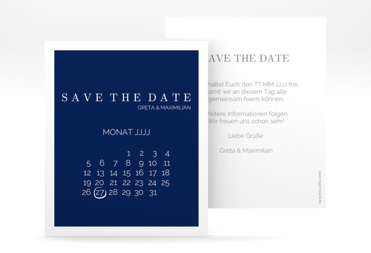 Save the Date-Kalenderblatt Simply Kalenderblatt-Karte