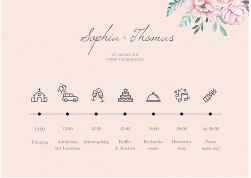 Klick: Details zu Tagesablauf Poster Hochzeit "Blooming" anzeigen Tagesablauf Poster Hochzeit Blooming 70 x 50 cm Poster rosa