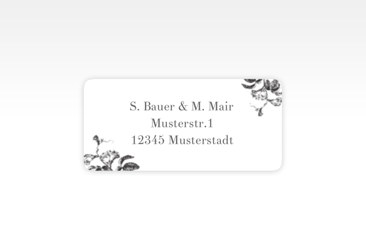 Absenderetikett Hochzeit Magnificent 45,7 x 21,2 mm schwarz