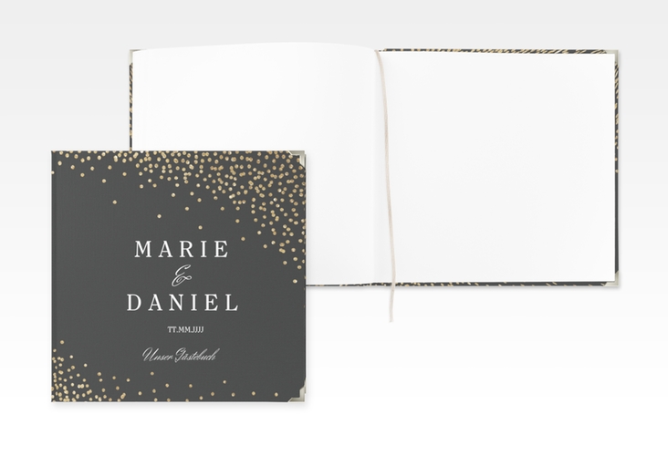 Gästebuch Selection Hochzeit Glitter Leinen-Hardcover schwarz