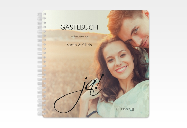 Gästebuch Hochzeit Clarity Ringbindung schwarz