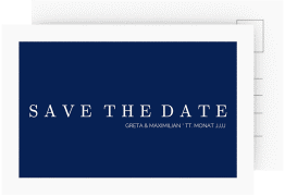 Klick: Details zu Save the Date-Postkarte "Simply" anzeigen Save the Date-Postkarte Simply A6 Postkarte blau