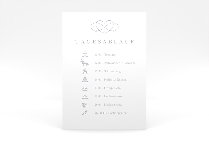 Tagesablauf Poster Hochzeit Infinity 50 x 70 cm Poster grau