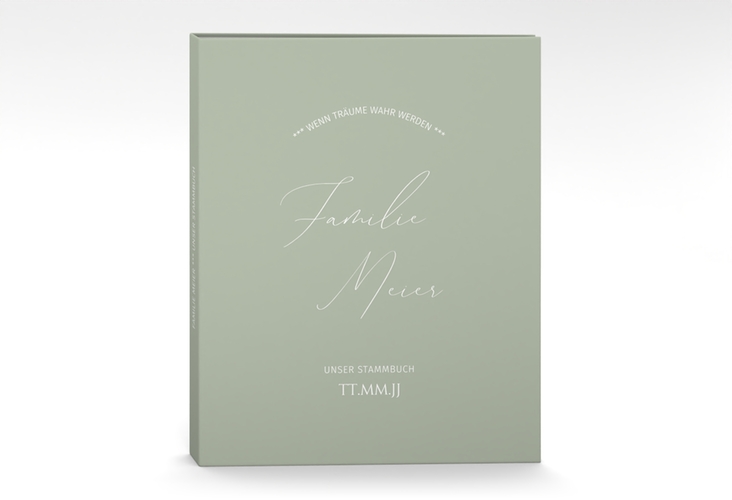 Stammbuch A4 Federschrift Stammbuch A4 gruen in schlichtem Design mit Kalligrafie