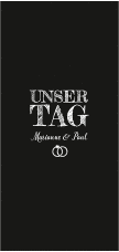 Klick: Details zu Tagesablauf Hochzeit "Rise" anzeigen Tagesablauf Hochzeit Rise lange Karte hoch schwarz