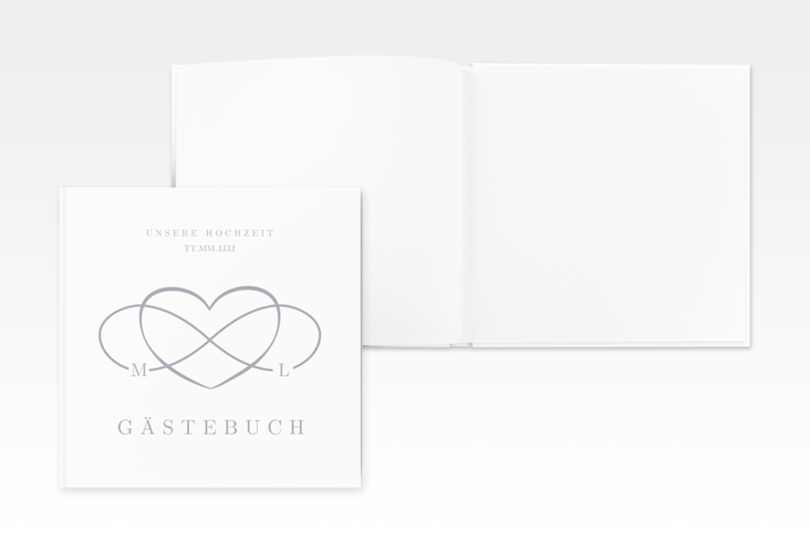 Gästebuch Creation Hochzeit Infinity 20 x 20 cm, Hardcover grau
