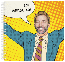 Klick: Details zu Gästebuch Geburtstag "Popart Man" anzeigen Gästebuch Geburtstag "Popart Man"