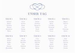 Klick: Details zu Sitzplan Poster Hochzeit "Infinity" anzeigen Sitzplan Poster Hochzeit Infinity 70 x 50 cm Poster blau