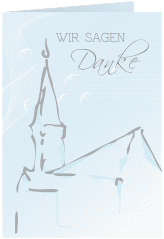 Dankeskarte Taufe "Church"