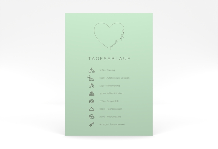 Tagesablauf Poster Hochzeit Lebenstraum 50 x 70 cm Poster mint