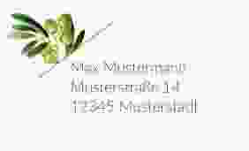 Empfängeretikett Hochzeit Olivenzweig 63,5 x 38,1 mm weiss