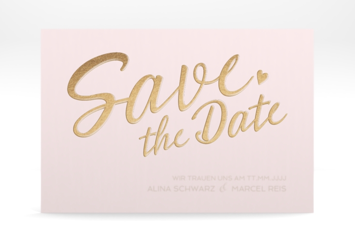 Save the Date Deckblatt Transparent Glam A6 Deckblatt transparent rosa hochglanz