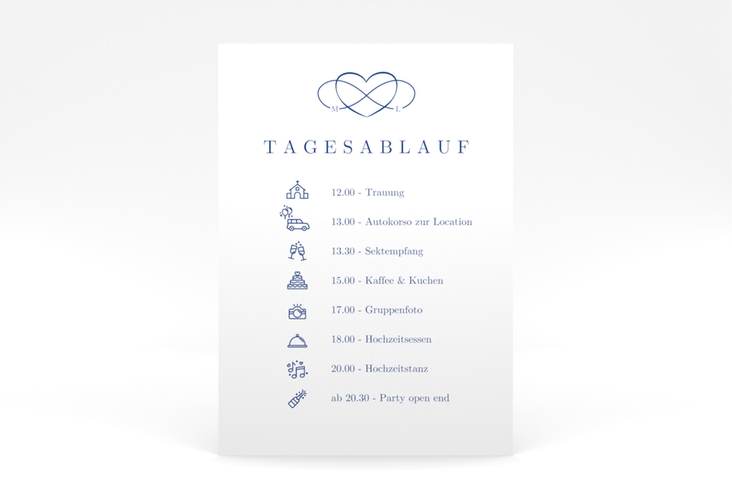 Tagesablauf Poster Hochzeit Infinity 50 x 70 cm Poster