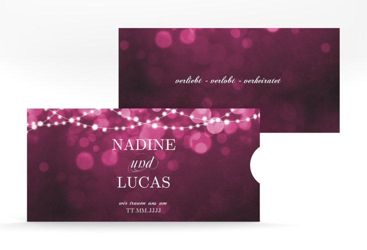 Hochzeitseinladung Lichtspiel Einsteckkarte pink