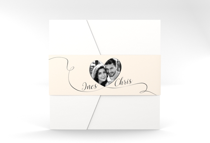 Hochzeitseinladung Dolce Pocketfold beige