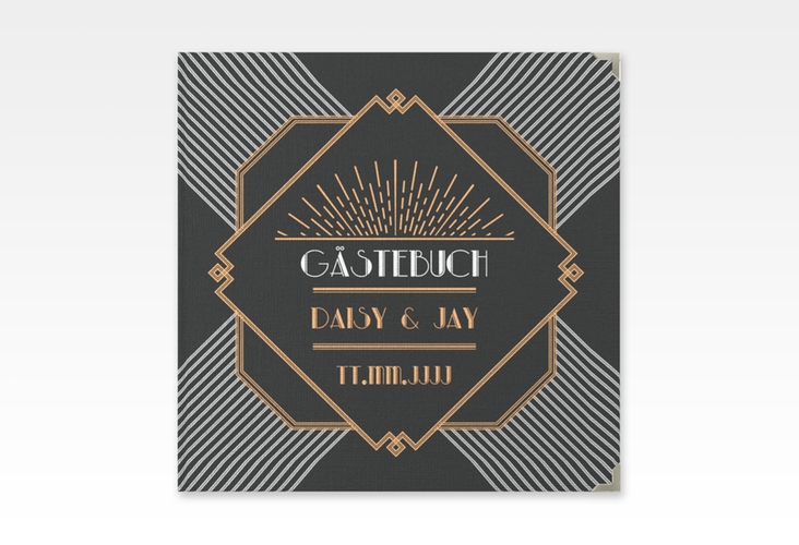 Gästebuch Selection Hochzeit Gatsby Leinen-Hardcover schwarz im 20er-Jahre-Stil