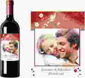 Weinflaschenetikett Hochzeit Verona Etikett Weinflasche 4er Set rot