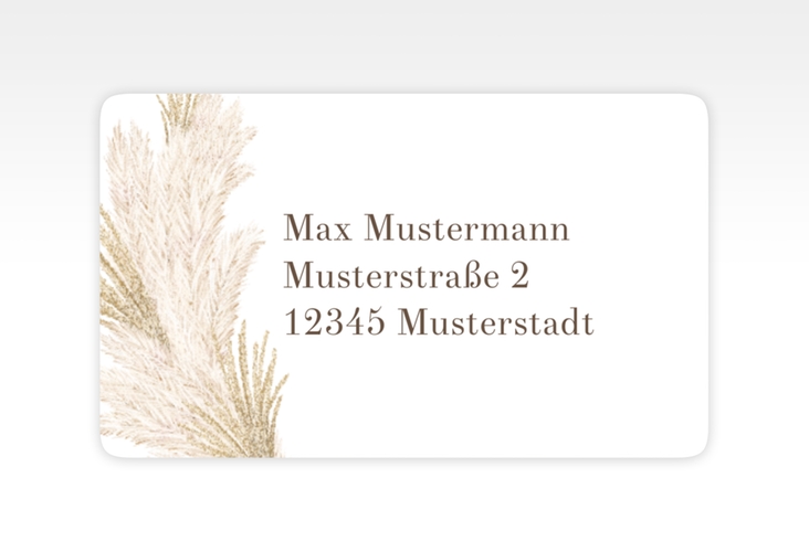 Empfängeretikett Hochzeit Pumila 63,5 x 38,1 mm weiss