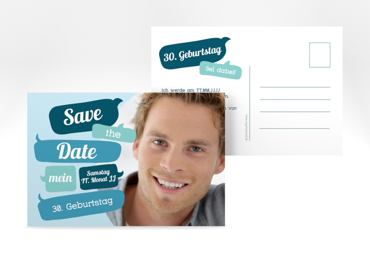 Save the Date-Postkarte Geburtstag Whatsup A6 Postkarte