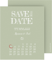 Klick: Details zu Save the Date-Kalenderblatt "Rise" anzeigen Save the Date-Kalenderblatt Rise Kalenderblatt-Karte gruen