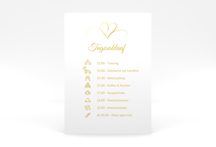 Tagesablauf Poster Hochzeit Envie 50 x 70 cm Poster gold