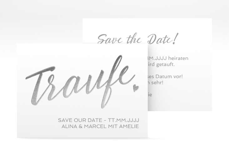 Save the Date-Visitenkarte Traufe Visitenkarte quer weiss