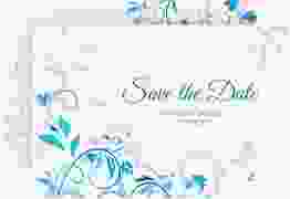 Save the Date-Karte "Lilly" DIN A6 quer blau