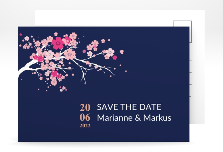 Save the Date-Postkarte Sakura A6 Postkarte hochglanz