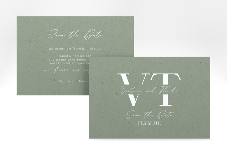 Save the Date-Karte Everlasting A6 Karte quer mit großen Initialen