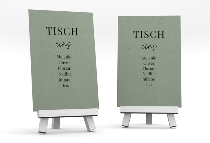 Tischaufsteller Hochzeit Easy Tischaufsteller gruen im modernen minimalistischen Design