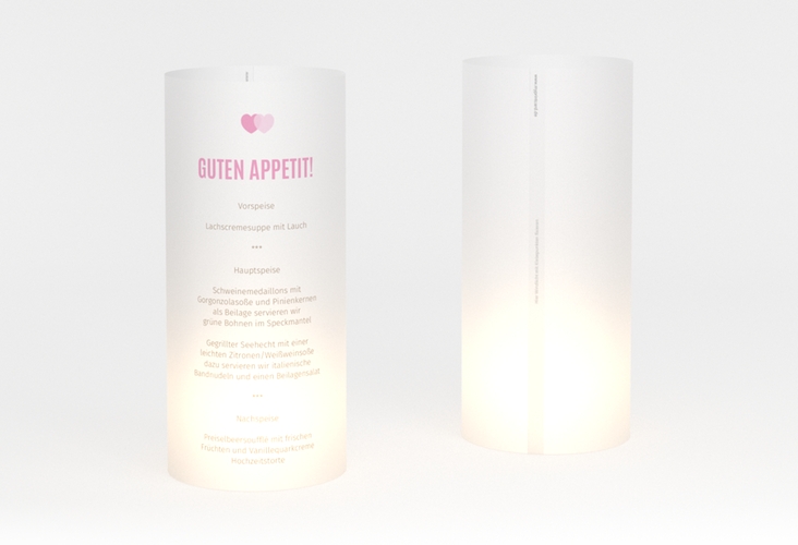 Windlicht Menü Hochzeit Couple Windlicht rosa