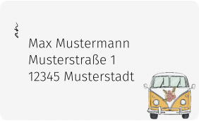 Empfängeretikett Hochzeit "Hochzeitsbulli"