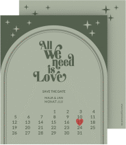 Klick: Details zu Save the Date-Kalenderblatt "Groovy" anzeigen Save the Date-Kalenderblatt Groovy Kalenderblatt-Karte gruen
