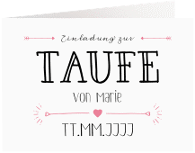 Taufeinladung "Lettering"