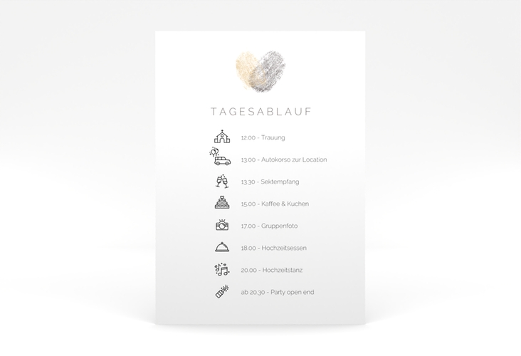 Tagesablauf Poster Hochzeit Fingerprint 50 x 70 cm Poster beige schlicht mit Fingerabdruck-Motiv
