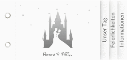 Klick: Details zu Hochzeitseinladung "Castle" anzeigen Hochzeitseinladung Castle Booklet grau