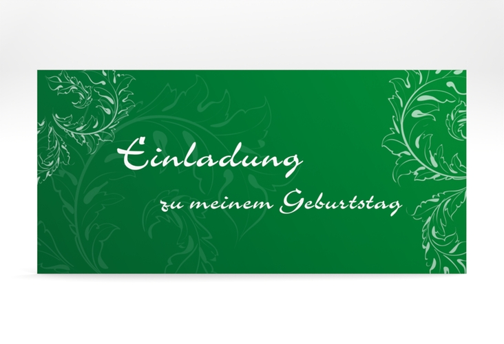 Einladung Geburtstag Peter/Petra lange Karte quer gruen