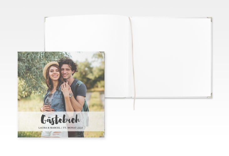 Gästebuch Selection Hochzeit Mirage Leinen-Hardcover weiss