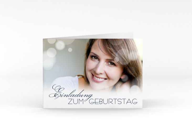 Einladung 30. Geburtstag Luminous A6 Klappkarte quer