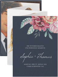 Klick: Details zu Foto-Leporello Hochzeit "Blooming" anzeigen Foto-Leporello Hochzeit Blooming Leporello blau