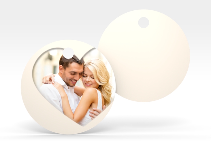 Geschenkanhänger Hochzeit Sweetheart Geschenkanhänger, rund beige