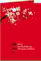 Menükarte Hochzeit Sakura A5 Klappkarte hoch rot