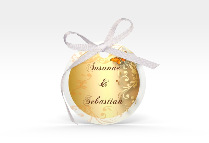 Geschenkanhänger Hochzeit Toulouse Geschenkanhänger, rund orange