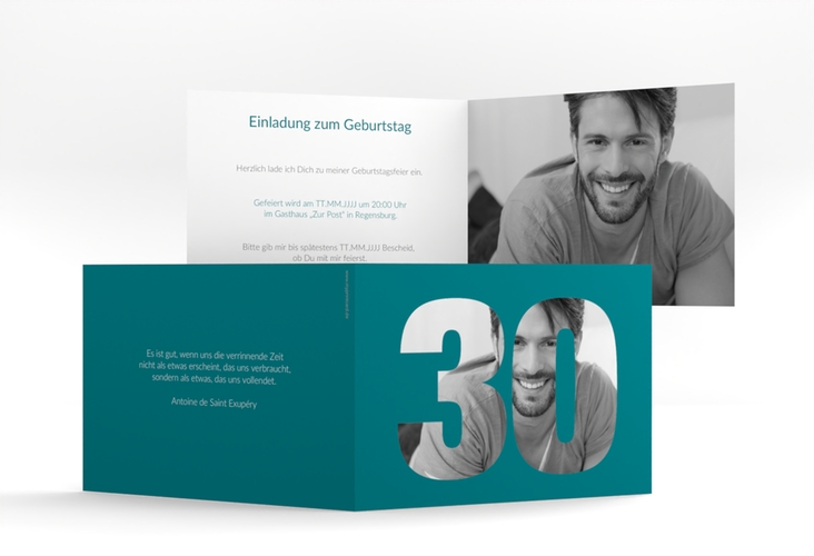 Einladung 30. Geburtstag Numbers A6 Klappkarte quer