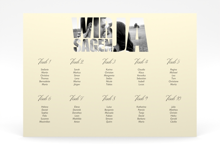 Sitzplan Poster Hochzeit Letters 70 x 50 cm Poster