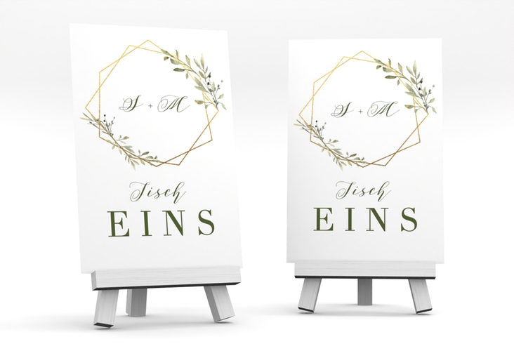 Tischnummer Hochzeit Acacia Tischaufsteller weiss