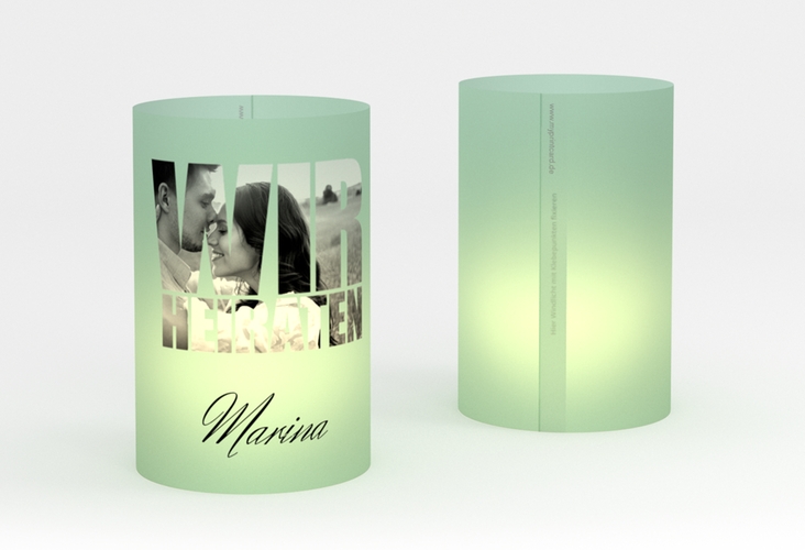 Windlicht Hochzeit Letters Windlicht mint